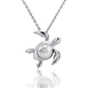 Alamea Sterling Silver Honu Pearl Pendant
